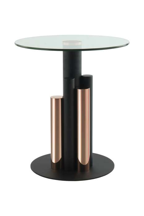 Side table Ontario 225 rose gold / clear